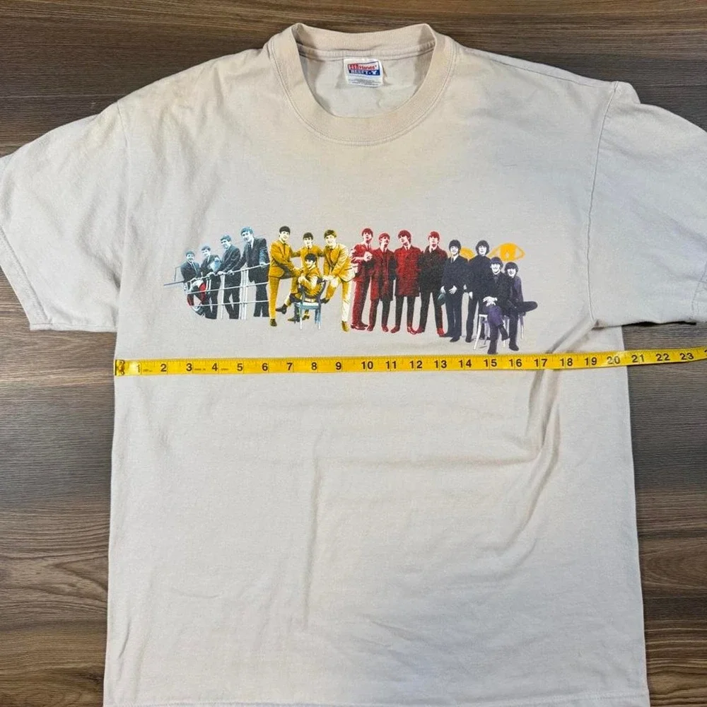 2000's The Beatles Abbey Road Cotton T-Shirt with graphic of figures in a row